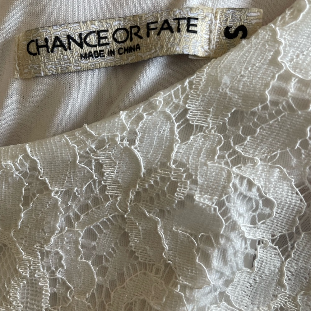 White Lace Skater Dress - Size Small